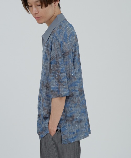 improves（インプローブス）の「総柄スキッパー ポロシャツ（ポロシャツ・メンズ・ブルー/ブラック・LARGE/MEDIUM）」の3枚目の写真