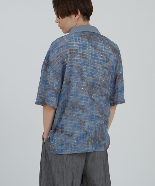 improves（インプローブス）の「総柄スキッパー ポロシャツ（ポロシャツ・メンズ・ブルー/ブラック・LARGE/MEDIUM）」の5枚目の写真