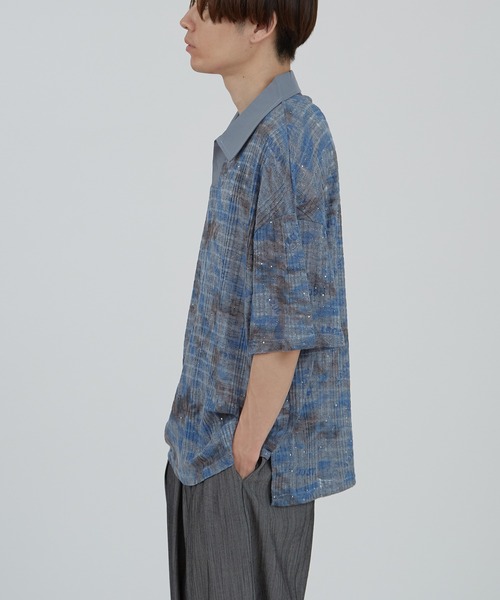 improves（インプローブス）の「総柄スキッパー ポロシャツ（ポロシャツ・メンズ・ブルー/ブラック・LARGE/MEDIUM）」の6枚目の写真