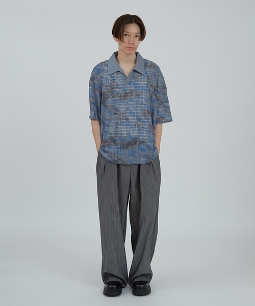 improves（インプローブス）の「総柄スキッパー ポロシャツ（ポロシャツ・メンズ・ブルー/ブラック・LARGE/MEDIUM）」の7枚目の写真