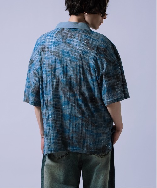 Crownor(クラウノアー)の「総柄スキッパー ポロシャツ(ポロシャツ・メンズ・ブルー/ブラック・LARGE/MEDIUM)」の10枚目の写真