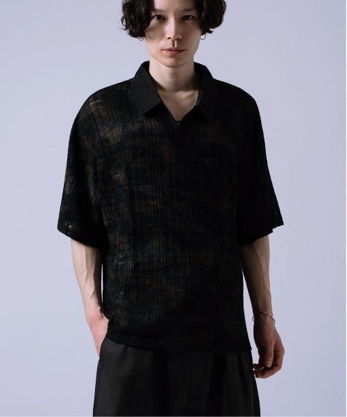 Crownor(クラウノアー)の「総柄スキッパー ポロシャツ(ポロシャツ・メンズ・ブルー/ブラック・LARGE/MEDIUM)」の12枚目の写真