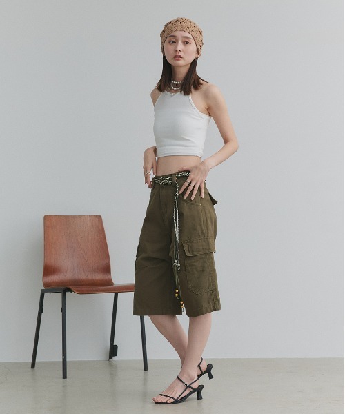 ad thie(アドティエ)の「ベルト付き カーゴハーフパンツ(カーゴパンツ・レディース・カーキ/ダークブラウン・FREE)」の22枚目の写真