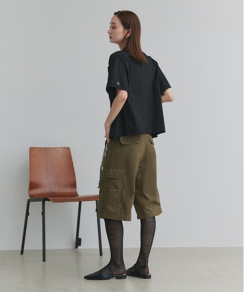 ad thie(アドティエ)の「ベルト付き カーゴハーフパンツ(カーゴパンツ・レディース・カーキ/ダークブラウン・FREE)」の10枚目の写真
