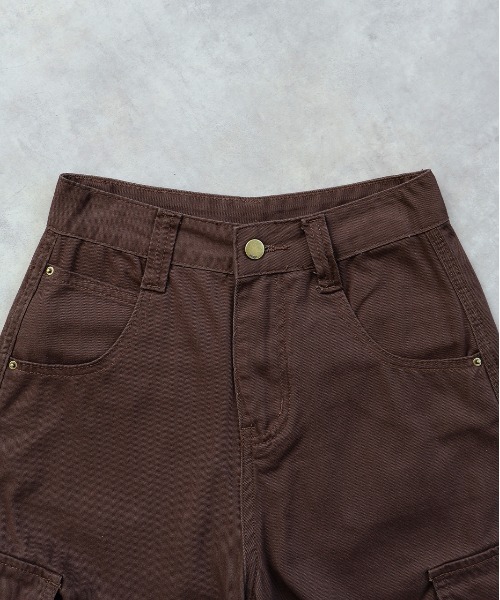 ad thie(アドティエ)の「ベルト付き カーゴハーフパンツ(カーゴパンツ・レディース・カーキ/ダークブラウン・FREE)」の15枚目の写真