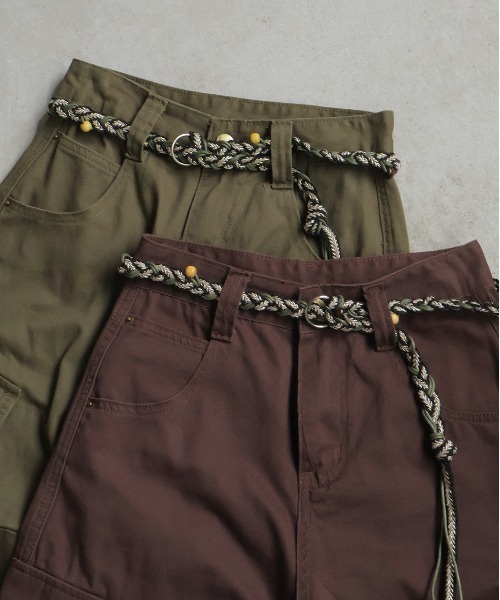 ad thie(アドティエ)の「ベルト付き カーゴハーフパンツ(カーゴパンツ・レディース・カーキ/ダークブラウン・FREE)」の8枚目の写真