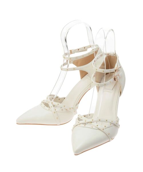 【新品】RESEXXY スタッズパンプス　ホワイト リゼクシー RESEXXY スタッズピンヒールパンプス （オフホワイト