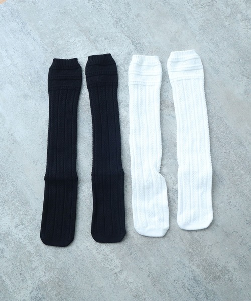 bulle de savon（ビュルデサボン）の「《early spring》透かし編みハイソックス（ソックス/靴下・レディース・ホワイト/ブラック・FREE）」の6枚目の写真