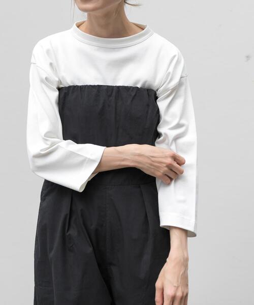 FORK&SPOON(フォークアンドスプーン)の「FORK&SPOON ボトルネック8分袖Tシャツ(Tシャツ/カットソー・レディース・オフホワイト/チャコールグレー/ベージュ系その他・1)」の4枚目の写真