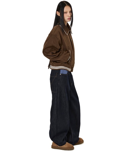 OY（オーワイ）の「『OY/オーワイ』CHECK MIX WIDE VOLUME PANTS/チェックミックスワイドボリュームパンツ（デニムパンツ・レディース・ブラック/インディゴブルー・S/M/L）」の14枚目の写真