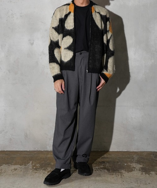 TOWNCRAFT(タウンクラフト)の「TOWNCRAFT / タウンクラフト SHAGGY VINTAGE PATTERN ZIP CARDIGAN レオパード アーガイル デイジー シャギー ジップアップ カーディガン モヘアタッチ(カーディガン/ボレロ・メンズ・その他1/その他2/オリーブ/グレー/グレー系その他/カーキ・X-SMALL/MEDIUM/LARGE/SMALL)」の8枚目の写真