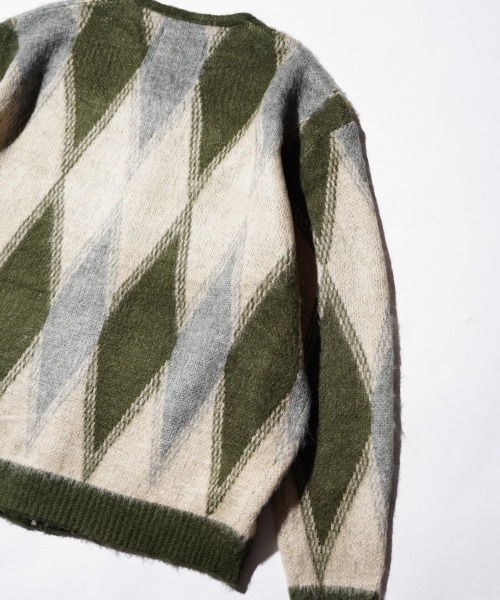 TOWNCRAFT / タウンクラフト SHAGGY VINTAGE PATTERN ZIP CARDIGAN