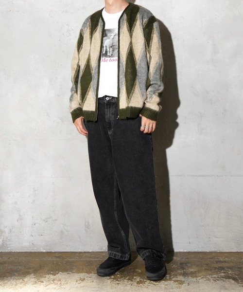 TOWNCRAFT(タウンクラフト)の「TOWNCRAFT / タウンクラフト SHAGGY VINTAGE PATTERN ZIP CARDIGAN レオパード アーガイル デイジー シャギー ジップアップ カーディガン モヘアタッチ(カーディガン/ボレロ・メンズ・その他1/その他2/オリーブ/グレー/グレー系その他/カーキ・X-SMALL/MEDIUM/LARGE/SMALL)」の13枚目の写真
