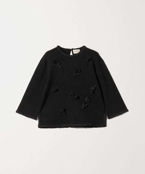 UNITED ARROWS（ユナイテッドアローズ）の「BROCHE  フラワーモチーフ ニット（ニット/セーター・レディース・ブラック/オフホワイト/グレー系・FREE）」の9枚目の写真