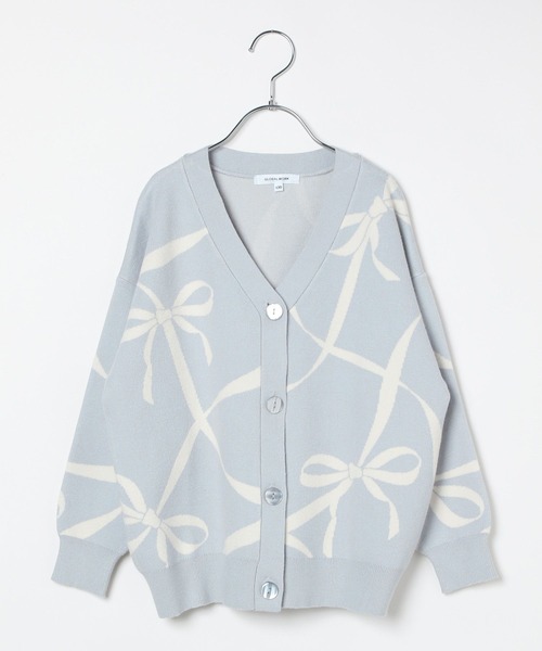 GLOBAL WORK（グローバルワーク）の「メルティニットVカーデ/589256（カーディガン/ボレロ・キッズ・ブラック/サックスブルー/ホワイト系5/ホワイト系8・130cm/140cm/150cm/160cm）」の12枚目の写真