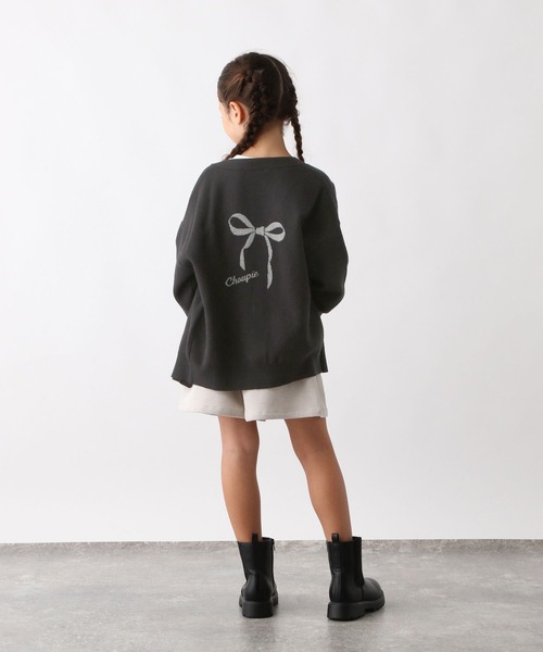 GLOBAL WORK（グローバルワーク）の「メルティニットVカーデ/589256（カーディガン/ボレロ・キッズ・ブラック/サックスブルー/ホワイト系5/ホワイト系8・130cm/140cm/150cm/160cm）」の6枚目の写真