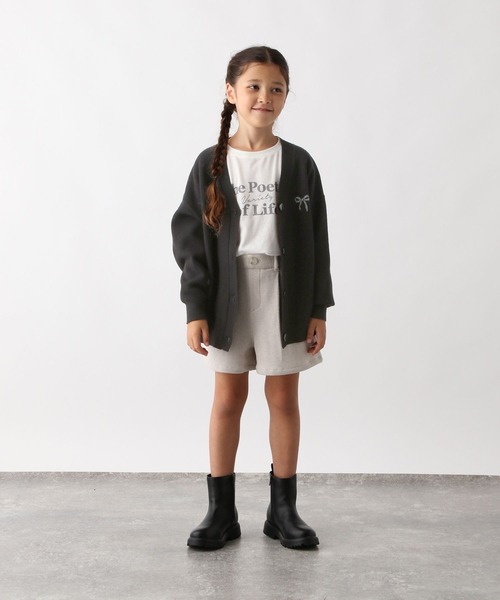 GLOBAL WORK（グローバルワーク）の「メルティニットVカーデ/589256（カーディガン/ボレロ・キッズ・ブラック/サックスブルー/ホワイト系5/ホワイト系8・130cm/140cm/150cm/160cm）」の7枚目の写真