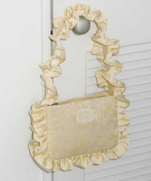idem(イデム)の「rose frill bag / バラジャガードフリルバッグ(ハンドバッグ・レディース・イエロー/ブラック/アイボリー・FREE)」の1枚目の写真