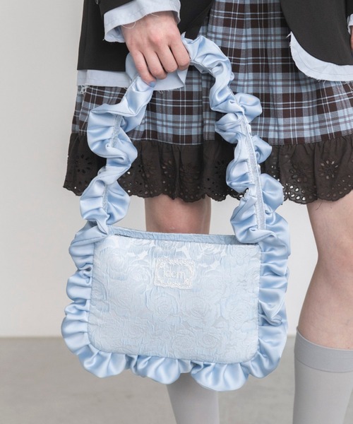 idem（イデム）の「rose frill bag / バラジャガードフリルバッグ（ハンドバッグ・レディース・イエロー/ブラック/アイボリー/ブルー・FREE）」の3枚目の写真