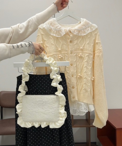 idem(イデム)の「rose frill bag / バラジャガードフリルバッグ(ハンドバッグ・レディース・イエロー/ブラック/アイボリー・FREE)」の18枚目の写真