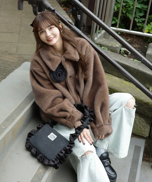 idem(イデム)の「rose frill bag / バラジャガードフリルバッグ(ハンドバッグ・レディース・イエロー/ブラック/アイボリー・FREE)」の21枚目の写真