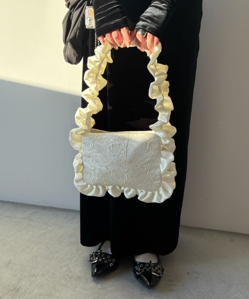 rose frill bag / バラジャガードフリルバッグ（ハンドバッグ）｜idem