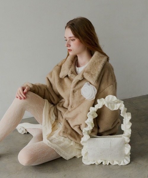 rose frill bag / バラジャガードフリルバッグ（ハンドバッグ）｜idem 