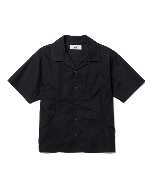 CONZ(コンズ)の「OPEN COLLAR SHIRT(シャツ/ブラウス・メンズ・ブラック/ホワイト・2/3)」の1枚目の写真