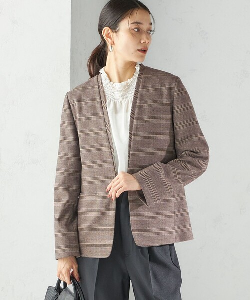 シップス（SHIPS）/〈手洗い可能〉DELEGANT ダブルカラー ジャケット（セットアップ対応） セール】〈手洗い可能〉DELEGANT ダブルカラー ジャケット