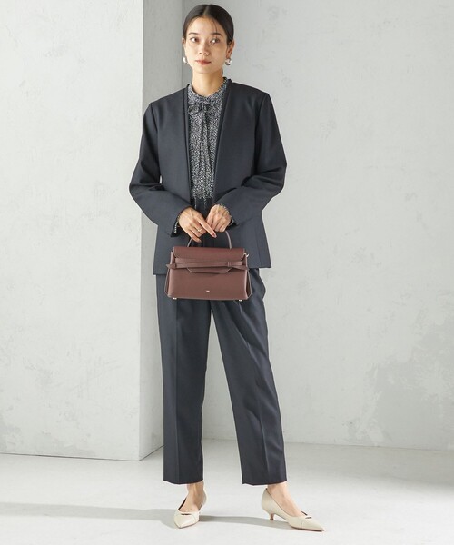 SHIPS（シップス）の「〈手洗い可能〉DELEGANT ダブルカラー ジャケット（セットアップ対応）（ノーカラージャケット・レディース・ブラウン系/ベージュ/ネイビー・40/38/36/34）」の7枚目の写真