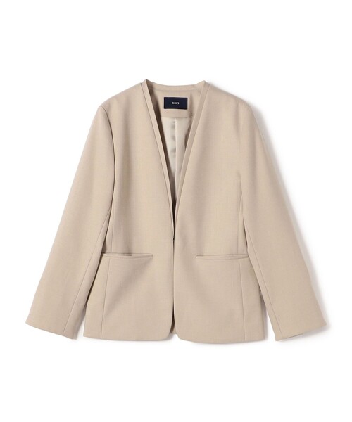 SHIPS（シップス）の「〈手洗い可能〉DELEGANT ダブルカラー ジャケット（セットアップ対応）（ノーカラージャケット・レディース・ブラウン系/ベージュ/ネイビー・40/38/36/34）」の12枚目の写真