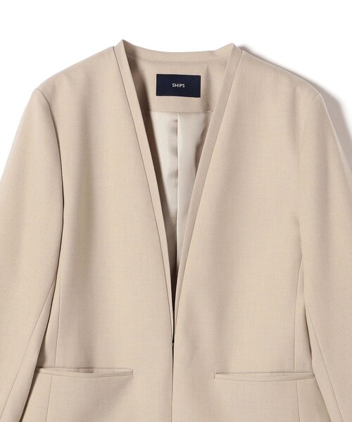 SHIPS（シップス）の「〈手洗い可能〉DELEGANT ダブルカラー ジャケット（セットアップ対応）（ノーカラージャケット・レディース・ブラウン系/ベージュ/ネイビー・40/38/36/34）」の16枚目の写真