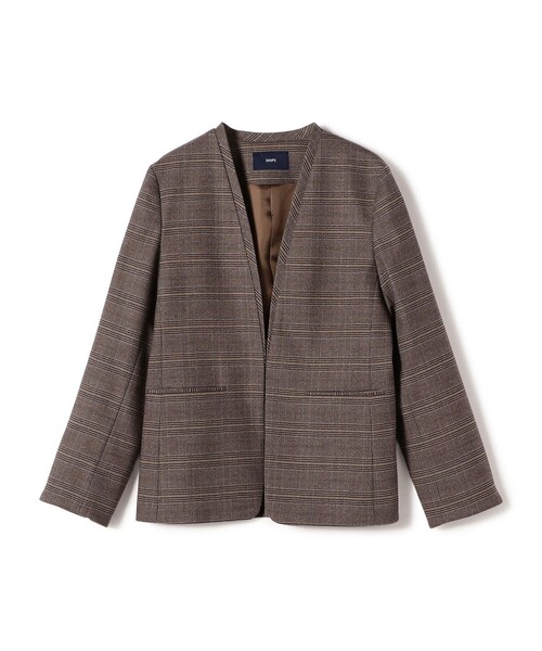 SHIPS（シップス）の「〈手洗い可能〉DELEGANT ダブルカラー ジャケット（セットアップ対応）（ノーカラージャケット・レディース・ブラウン系/ベージュ/ネイビー・40/38/36/34）」の22枚目の写真