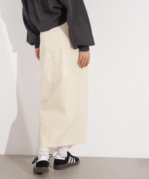 N.（N. Natural Beauty Basic）（エヌエヌナチュラルビューティーベーシック）の「【PS/低身長サイズ】コーデュロイスリットスカート（スカート・レディース・オフホワイト/ダークブラウン・MEDIUM/P/S）」の17枚目の写真
