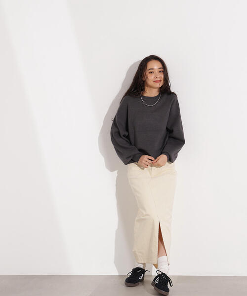 N.（N. Natural Beauty Basic）（エヌエヌナチュラルビューティーベーシック）の「【PS/低身長サイズ】コーデュロイスリットスカート（スカート・レディース・オフホワイト/ダークブラウン・MEDIUM/P/S）」の14枚目の写真