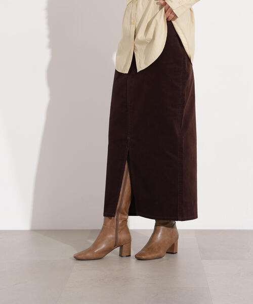 N.（N. Natural Beauty Basic）（エヌエヌナチュラルビューティーベーシック）の「【PS/低身長サイズ】コーデュロイスリットスカート（スカート・レディース・オフホワイト/ダークブラウン・MEDIUM/P/S）」の11枚目の写真