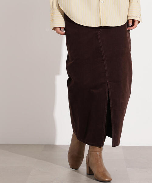N.（N. Natural Beauty Basic）（エヌエヌナチュラルビューティーベーシック）の「【PS/低身長サイズ】コーデュロイスリットスカート（スカート・レディース・オフホワイト/ダークブラウン・MEDIUM/P/S）」の7枚目の写真
