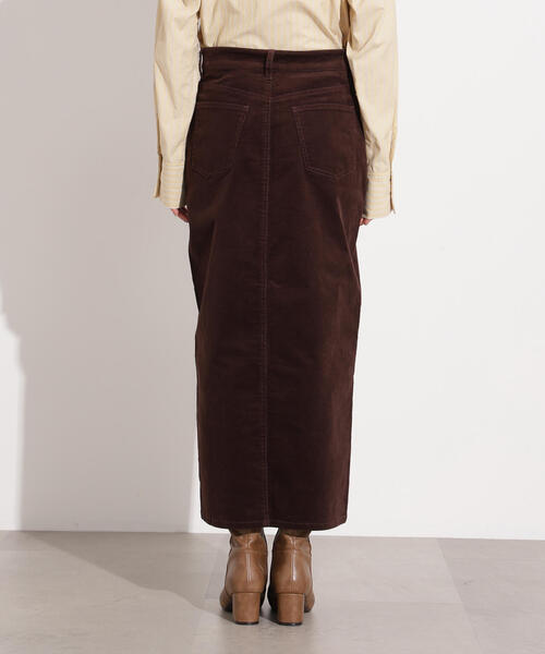 N.（N. Natural Beauty Basic）（エヌエヌナチュラルビューティーベーシック）の「【PS/低身長サイズ】コーデュロイスリットスカート（スカート・レディース・オフホワイト/ダークブラウン・MEDIUM/P/S）」の19枚目の写真