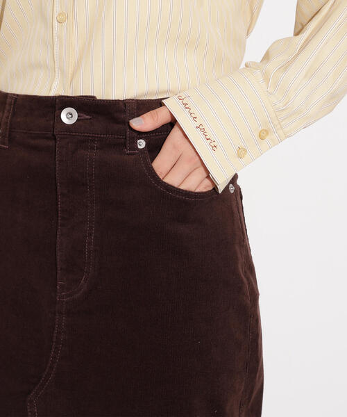N.（N. Natural Beauty Basic）（エヌエヌナチュラルビューティーベーシック）の「【PS/低身長サイズ】コーデュロイスリットスカート（スカート・レディース・オフホワイト/ダークブラウン・MEDIUM/P/S）」の22枚目の写真