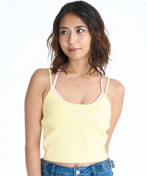 ROXY(ロキシー)の「ROXY×NANAHA CAMI /ロキシーカップ付きレイヤードデザインロゴワンポイントキャミソール(キャミソール・レディース・イエロー/ホワイト・MEDIUM/LARGE)」の3枚目の写真