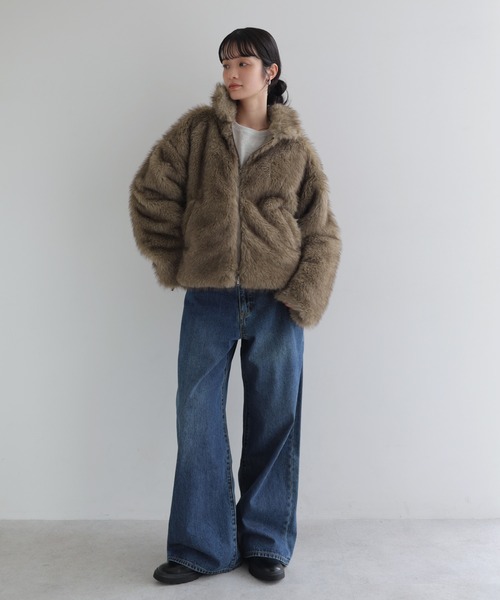 andme(アンドミー)の「ミックスファージャケット(その他アウター・レディース・ベージュ系その他/ブラウン/ブラウン系その他・FREE)」の19枚目の写真