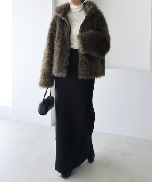 andme（アンドミー）の「ミックスファージャケット（その他アウター・レディース・ベージュ系その他/ブラウン/ブラウン系その他・FREE）」の16枚目の写真