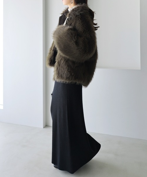 andme（アンドミー）の「ミックスファージャケット（その他アウター・レディース・ベージュ系その他/ブラウン/ブラウン系その他・FREE）」の17枚目の写真