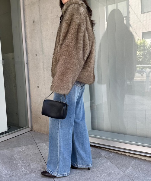 andme（アンドミー）の「ミックスファージャケット（その他アウター・レディース・ベージュ系その他/ブラウン/ブラウン系その他・FREE）」の10枚目の写真