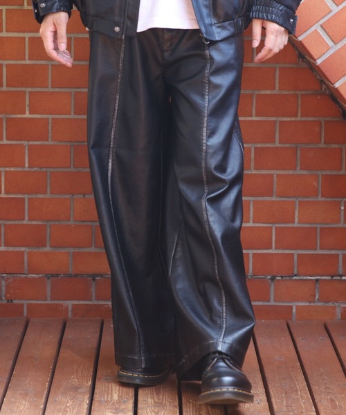 8(eight)(エイト)の「ヴィンテージ加工合皮ワイドパンツ(その他パンツ・メンズ・ブラック・MEDIUM/LARGE)」の18枚目の写真