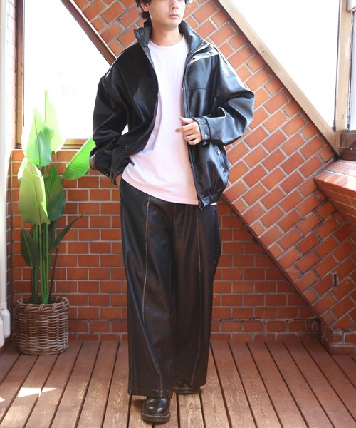 8(eight)(エイト)の「ヴィンテージ加工合皮ワイドパンツ(その他パンツ・メンズ・ブラック・MEDIUM/LARGE)」の11枚目の写真