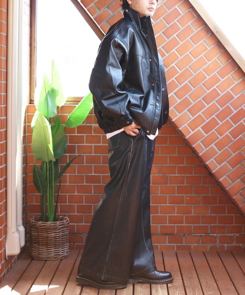 8(eight)(エイト)の「ヴィンテージ加工合皮ワイドパンツ(その他パンツ・メンズ・ブラック・MEDIUM/LARGE)」の16枚目の写真