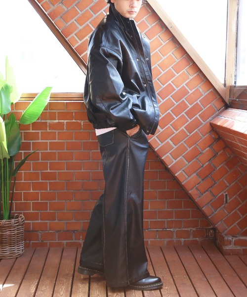 8(eight)(エイト)の「ヴィンテージ加工合皮ワイドパンツ(その他パンツ・メンズ・ブラック・MEDIUM/LARGE)」の15枚目の写真