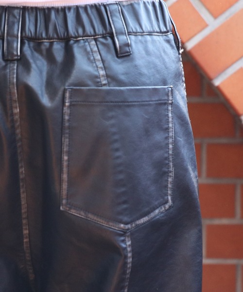 8(eight)(エイト)の「ヴィンテージ加工合皮ワイドパンツ(その他パンツ・メンズ・ブラック・MEDIUM/LARGE)」の6枚目の写真