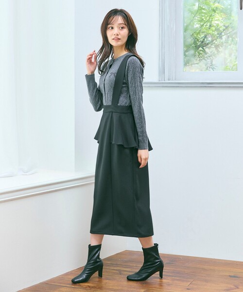 Feroux（フェルゥ）の「【2WAY】サス付きペプラムデザイン スカート（スカート・レディース・ホワイト系1/ブラック系・SMALL/MEDIUM）」の11枚目の写真